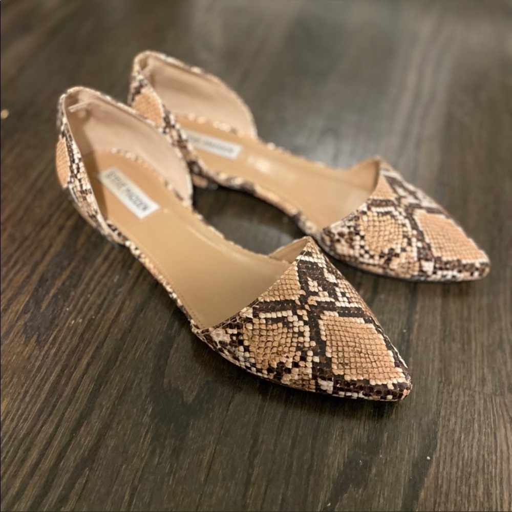 Steve Madden Snake Print Pointed Flats - image 1